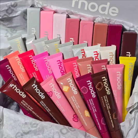 RHODE Limited Edition Lipstick Caramelized Banana New Blue Storage Bag Repair Barrier Gel Essence Fresh in Texture Moisturizing