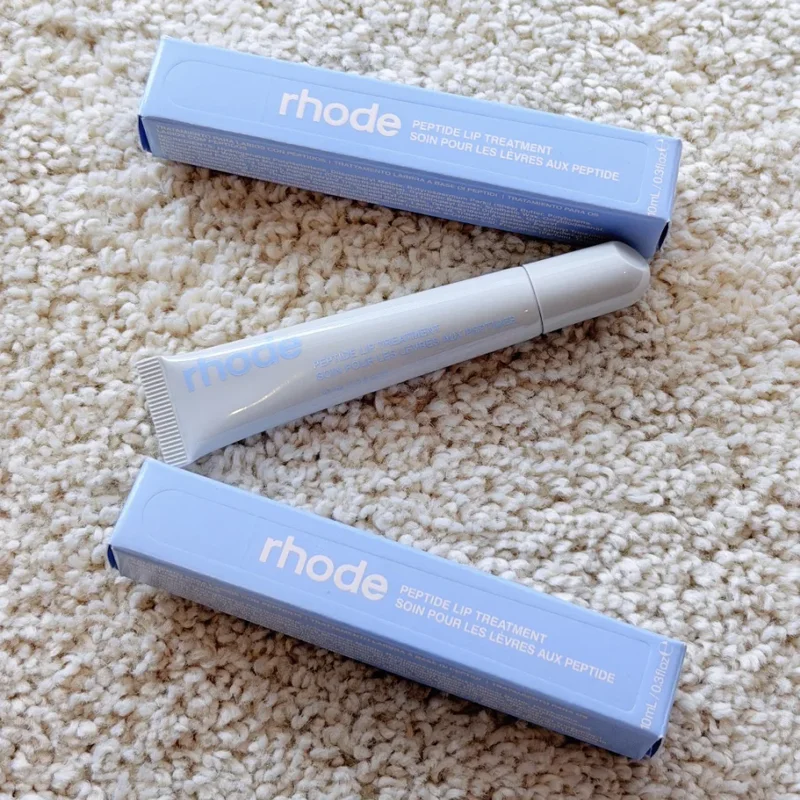 RHODE Limited Edition Lipstick Caramelized Banana New Blue Storage Bag Repair Barrier Gel Essence Fresh in Texture Moisturizing