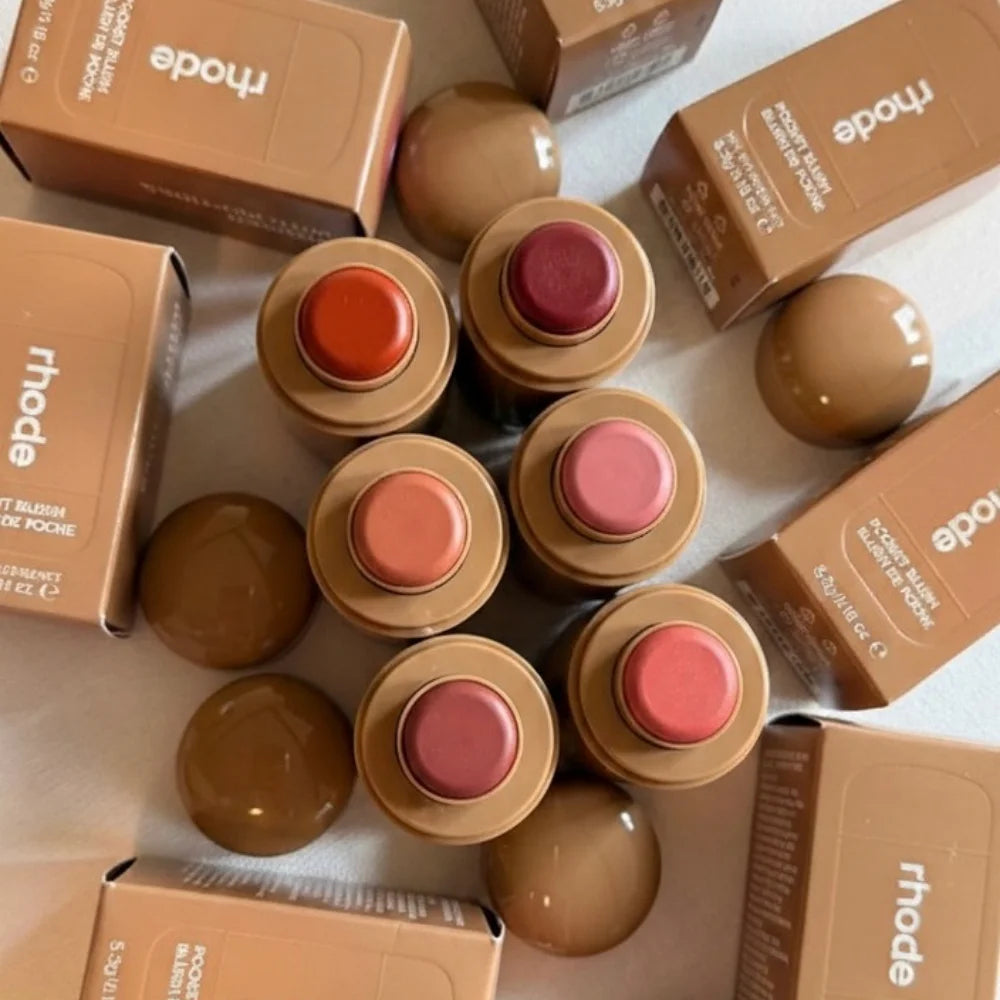 Pocket Blush LIP Stick Lip And Cheek Hydrating Stick Natural Rouge Powder Blush Cream Lipstick Cheek Easy To Apply Color