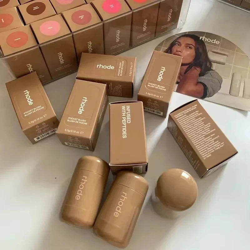 Pocket Blush LIP Stick Lip And Cheek Hydrating Stick Natural Rouge Powder Blush Cream Lipstick Cheek Easy To Apply Color