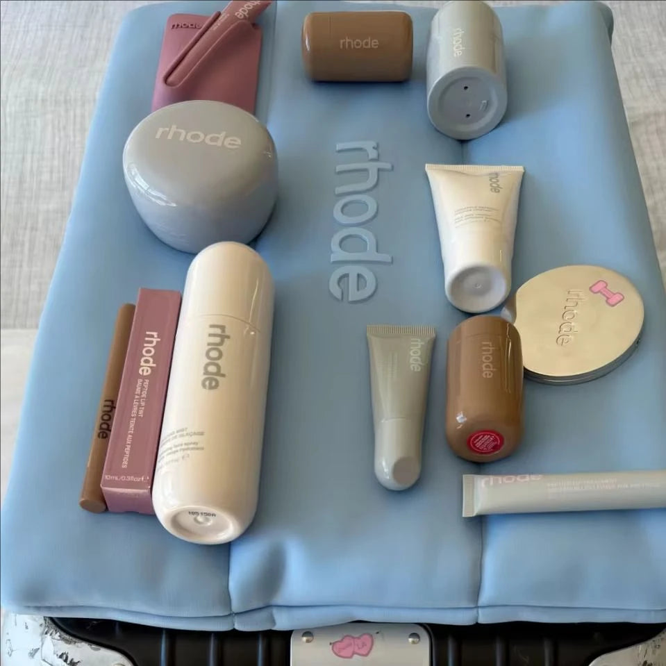 RHODE Limited Edition Lipstick Caramelized Banana New Blue Storage Bag Repair Barrier Gel Essence Fresh in Texture Moisturizing
